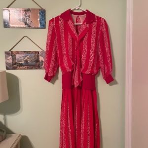 Vintage Sailor Pleated Dress Size S